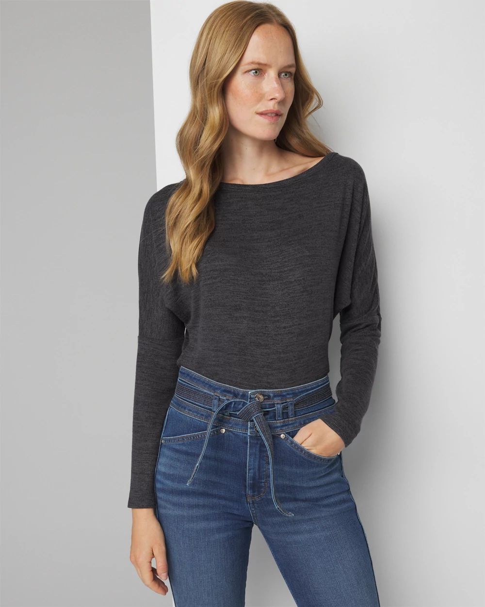 Long Sleeve Knit Top with Cutout Back | White House Black Market Long Sleeve Knit Top with Cutout Back | White House Black Market